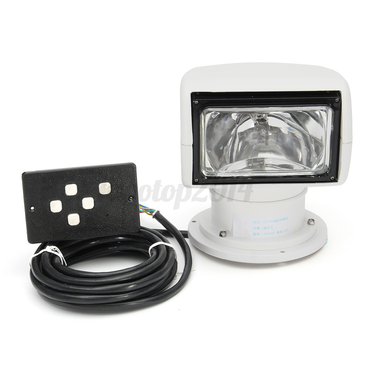 12v 100w 3200k 2500lm Marine Boat Remote Control Spotlight Truck Car Detail Image