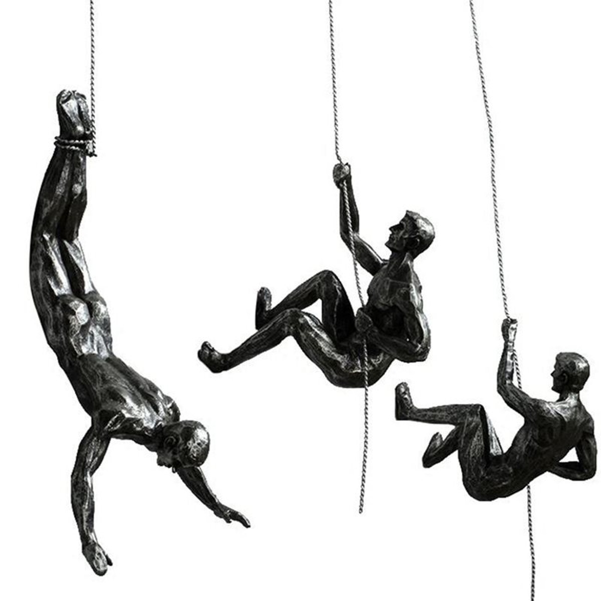 Handmade Global Climbing Resin Man Rope Wall Mounted Art Sculpture Climber