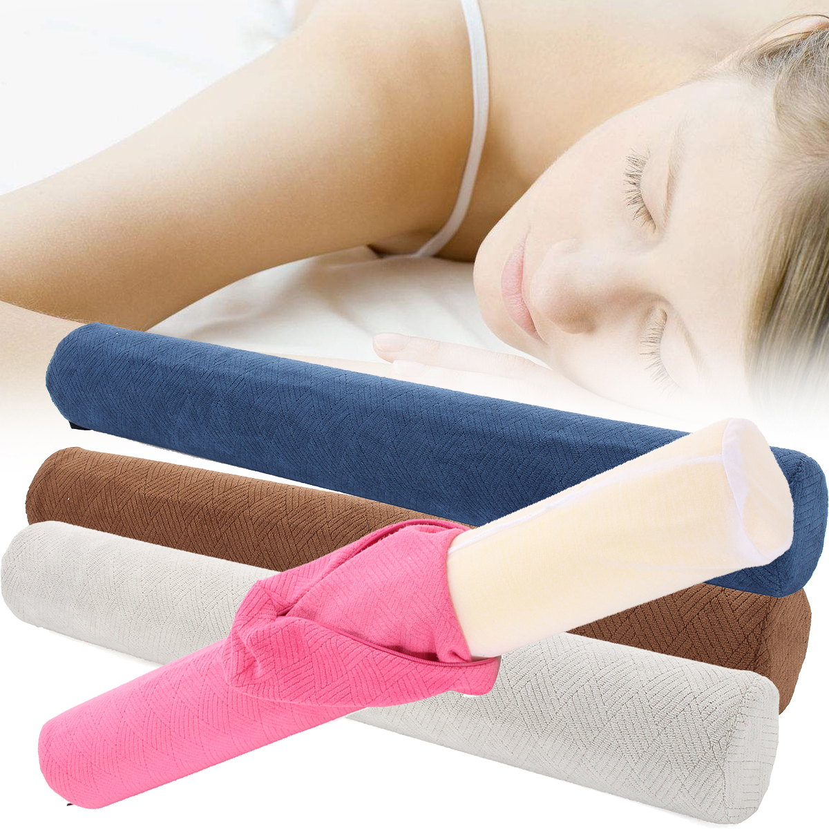 23 Washable Round Cervical Pillow Roll Memory Foam Bolster Neck