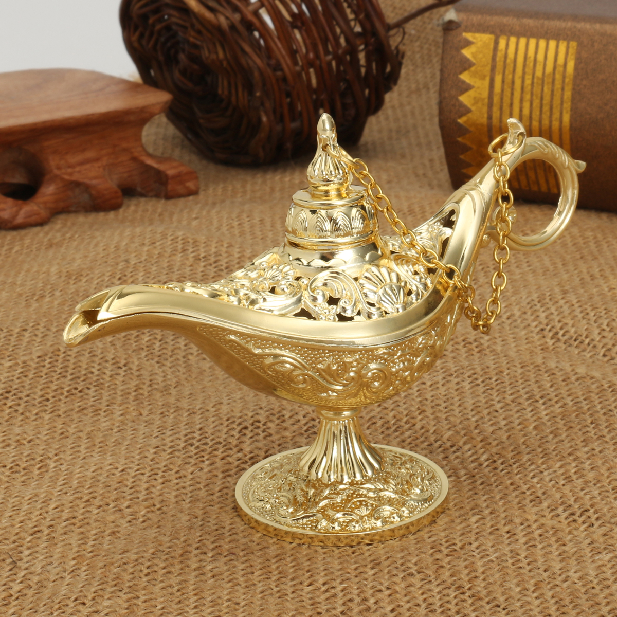 Aladdin Wunderlampe Messing Aladin Lampe Öllampe Gefäß Räuchergefäß Panto Genie