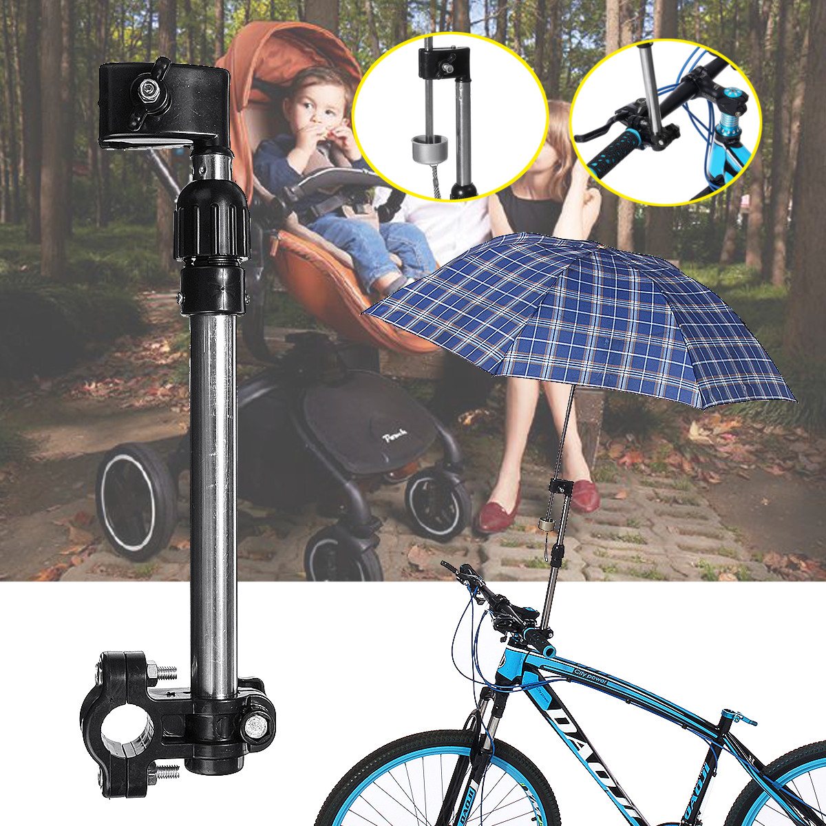 Bicycle Stroller Umbrella Stand New Holder Baby Stroller Pram Bracket