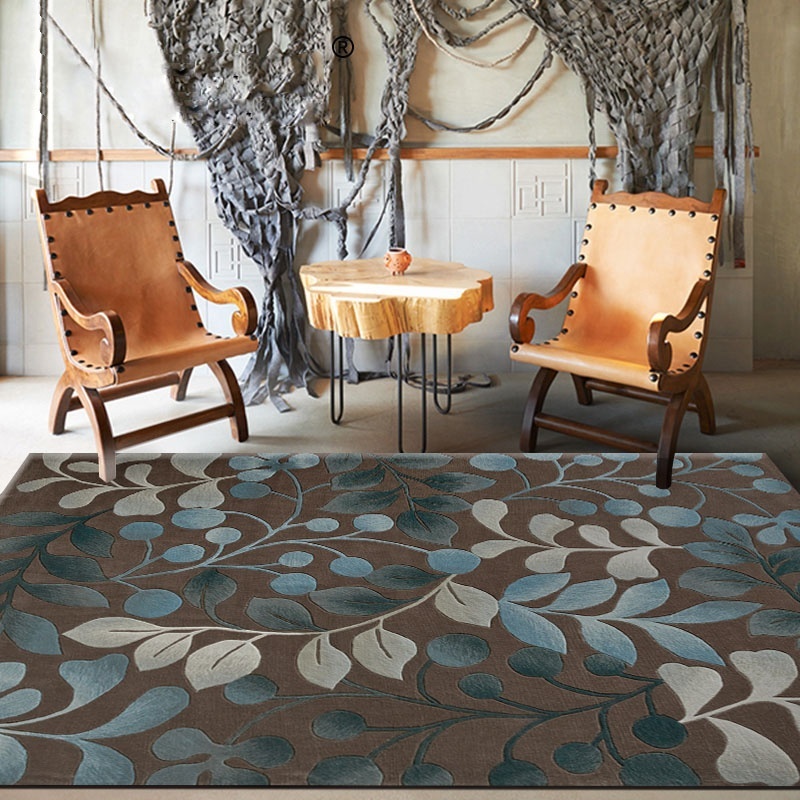 Großflächiger Teppich In- & Outdoor Botanisch Kurzflor Für Balkon