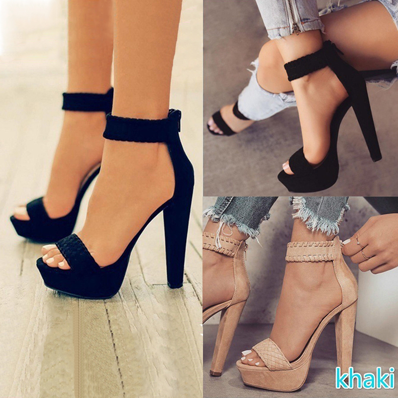 ankle strap platform heels