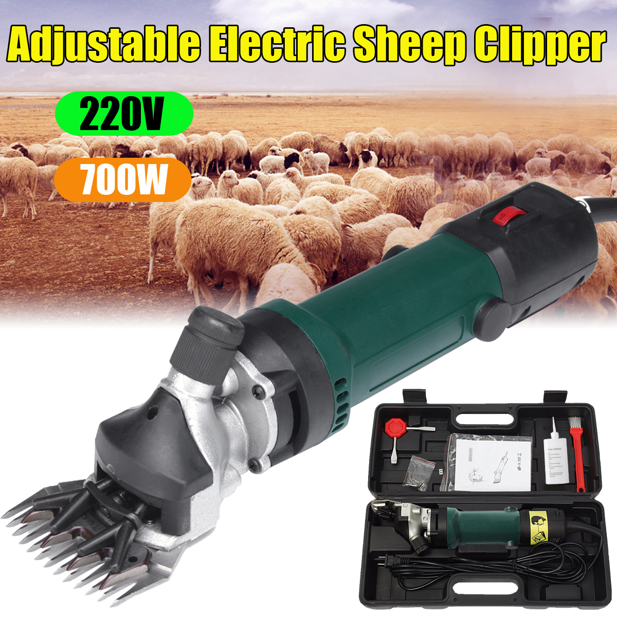 690W 220V Electric Shears Shearing Clipper Animal Sheep Goat Pet Farm Machine