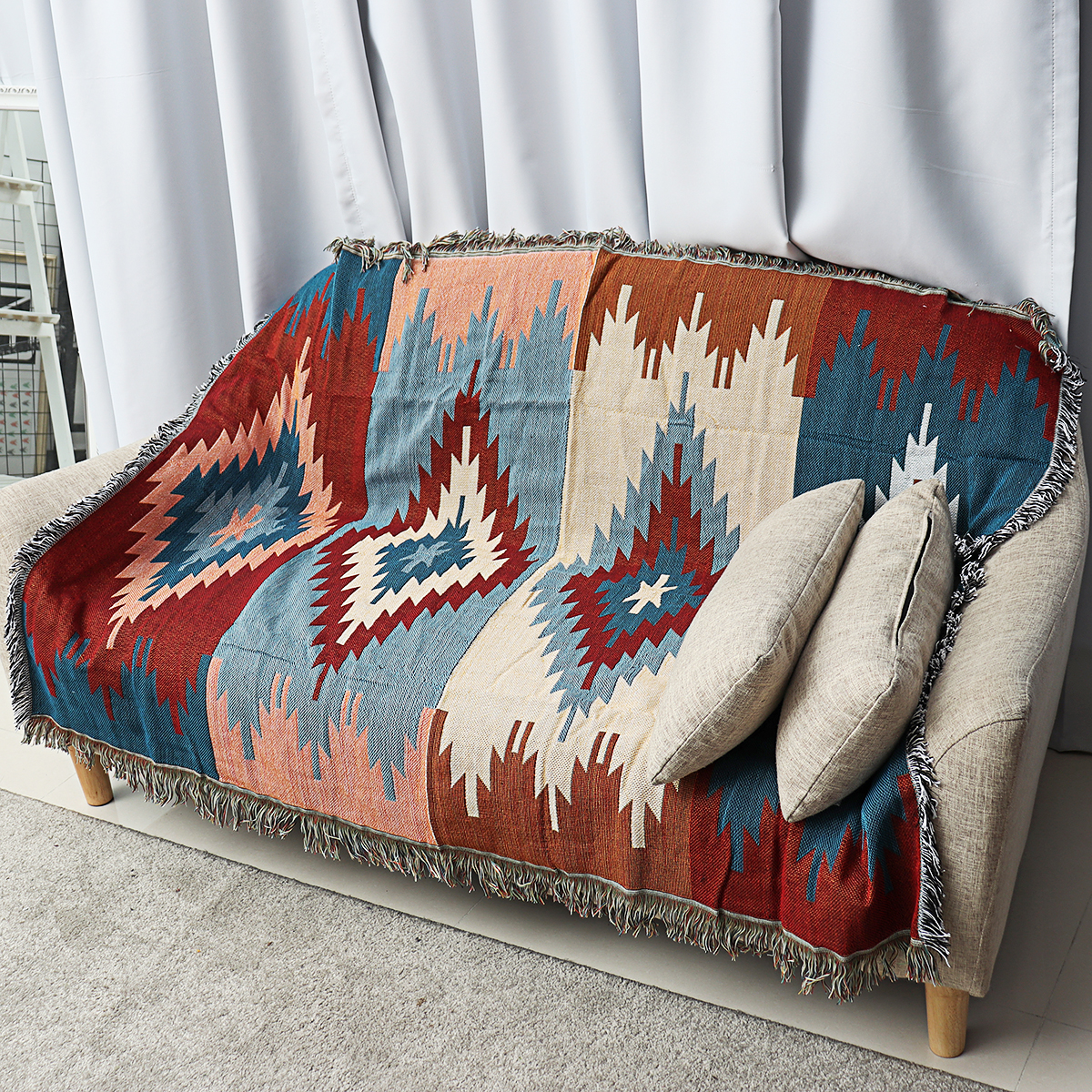 210x150cm Cotton Bohemian Sofa Throw Rug Couch Sofa Chair Blanket Bed Sheet Ebay