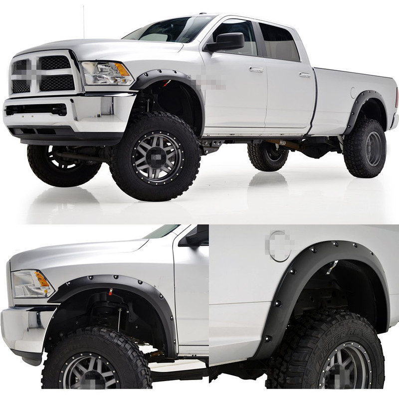 For 2010-2015 DODGE RAM 2500 3500 Fender Flares Rivet Pocket Style 2015 Ram 3500 Dually Fender Flares