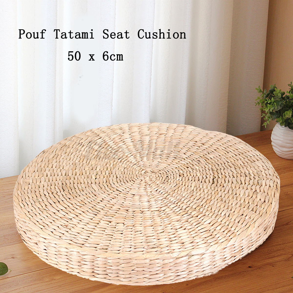 50cm Round Pouf Tatami Cushion Floor Cushions Natural Straw Meditation Yoga Mat eBay