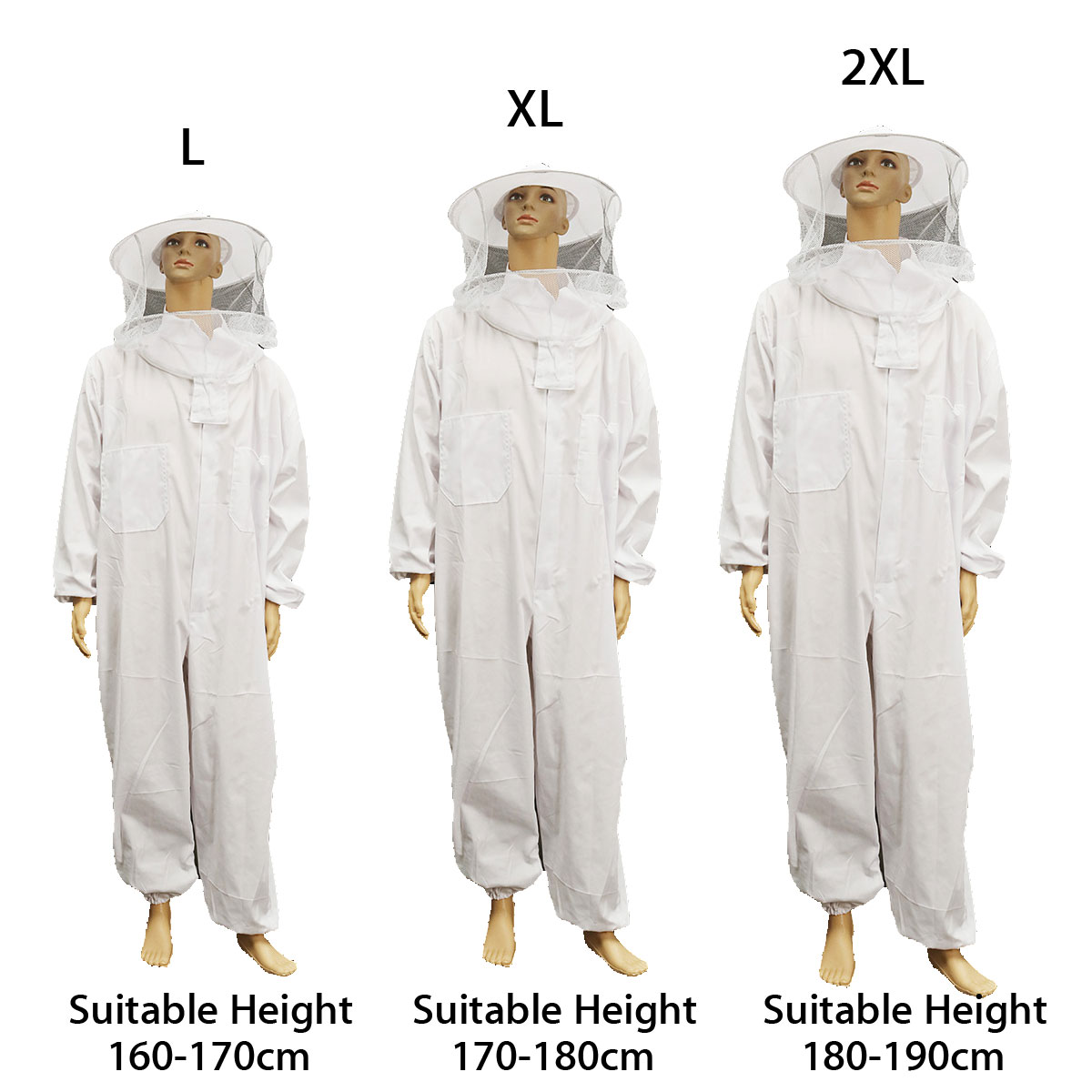 L XL XXL Professional Full Body Beekeeping Bee Keeping Suit Cotton w/ Veil Hood L XL XXL Professional Full Body Beekeeping Bee Keeping Suit Cotton w/ Veil Hood