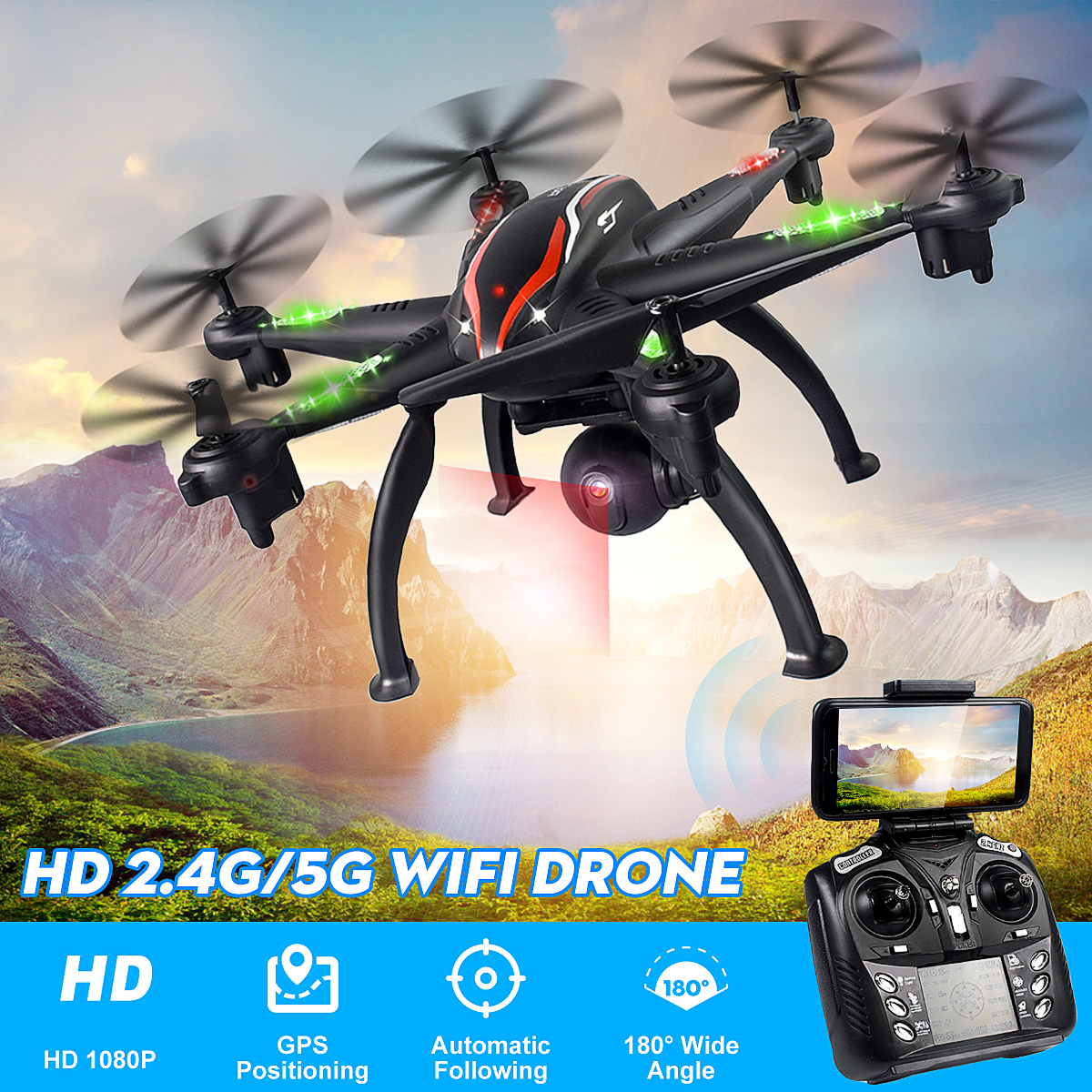 the l100 6 axis dual gps drone