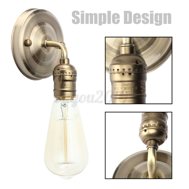 E27 Antique Vintage Wall Light Sconce Lamp Bulb Socket Holder Fixture w/ Switch eBay