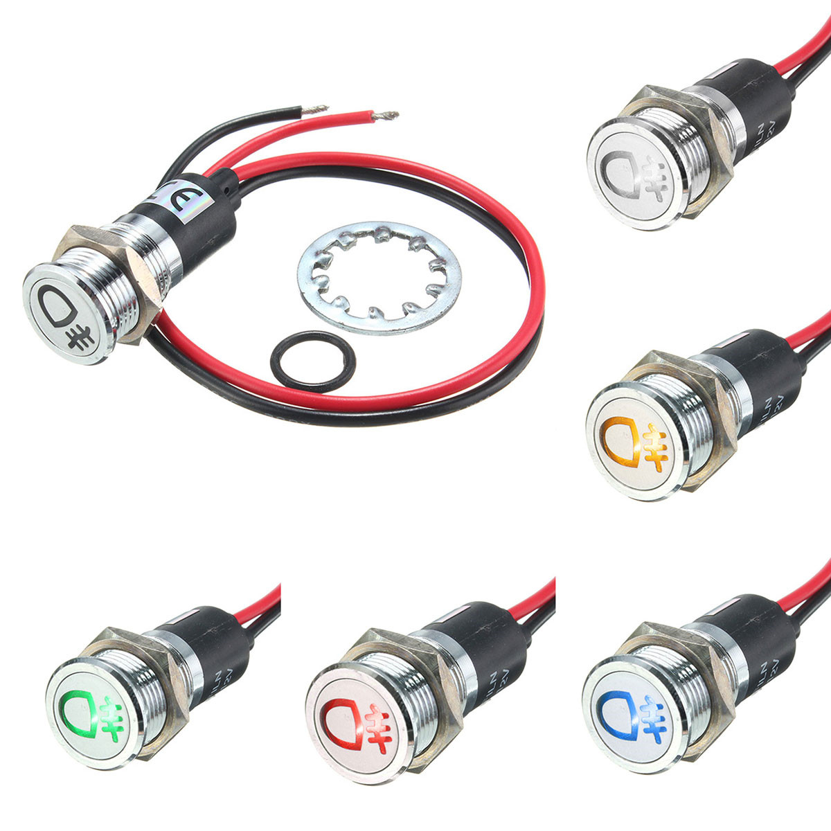 14mm Led Dash Panel Warning Light Indicator Lamp 12v Blue