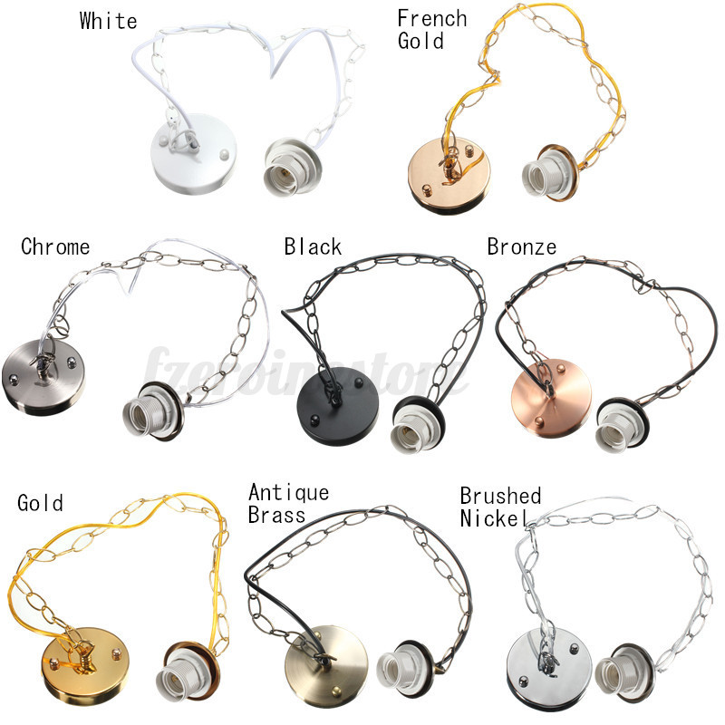 E27 E26 Ceiling Rose Chain Pendant Chandelier Light Holder