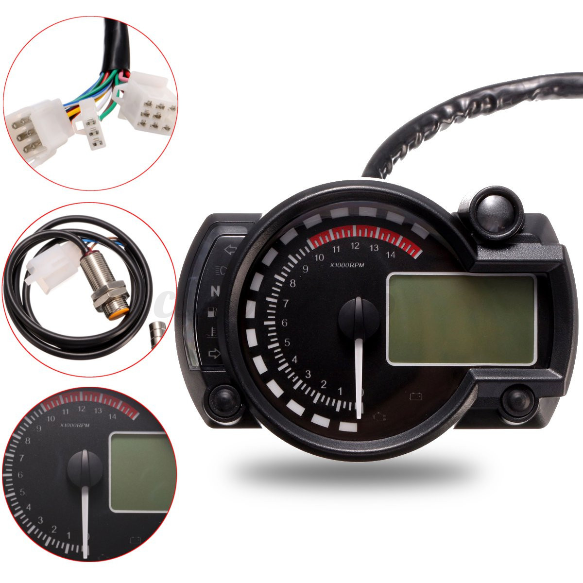 Universal Digital Lcd Backlight Motorcycle Speedometer