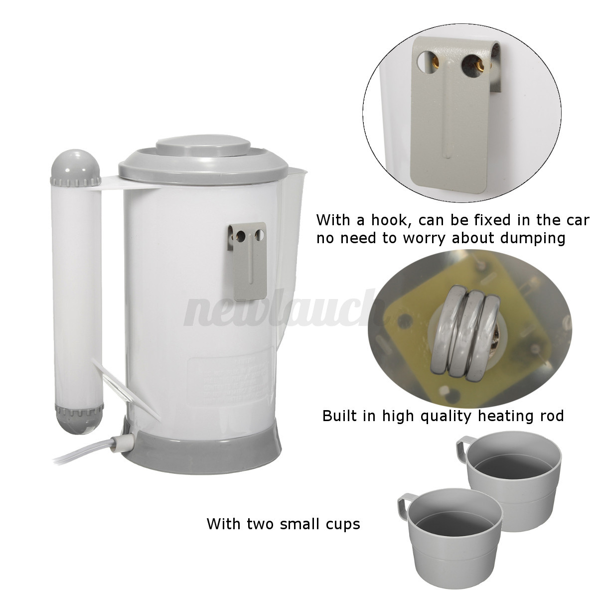 12V Portable 1000ML Coffee Maker Hot Water Pot Car Boat Camping Tailgating 2 cup