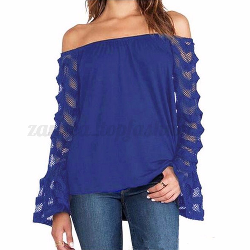 boat neck off shoulder top zanzea women off shoulder boat neck tops mesh flared long boat neck off shoulder top zanzea women off shoulder boat neck tops mesh flared long