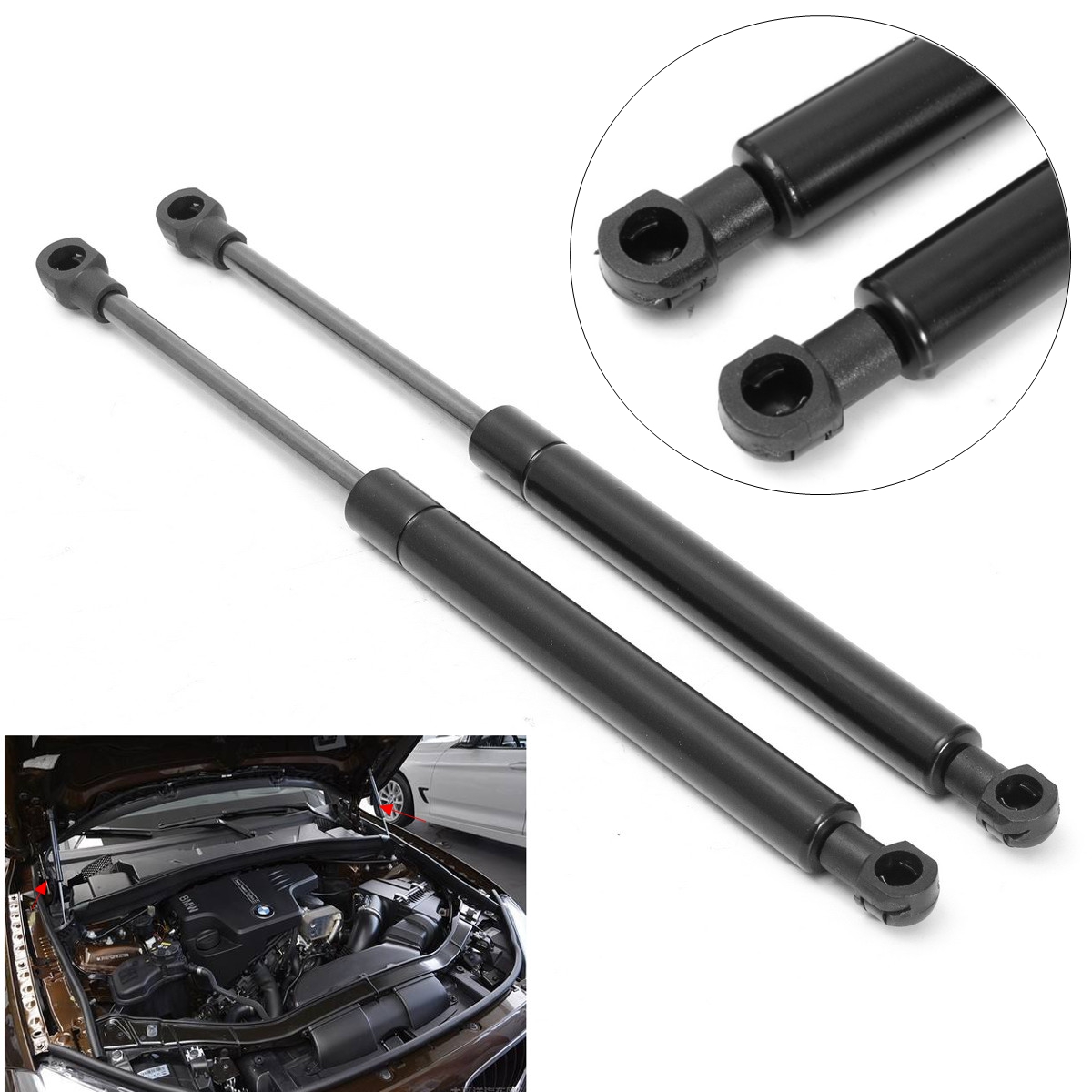 2 X Hood Lift Supports Shocks Struts Springs 51237008745 for BMW 525i 528i 530i