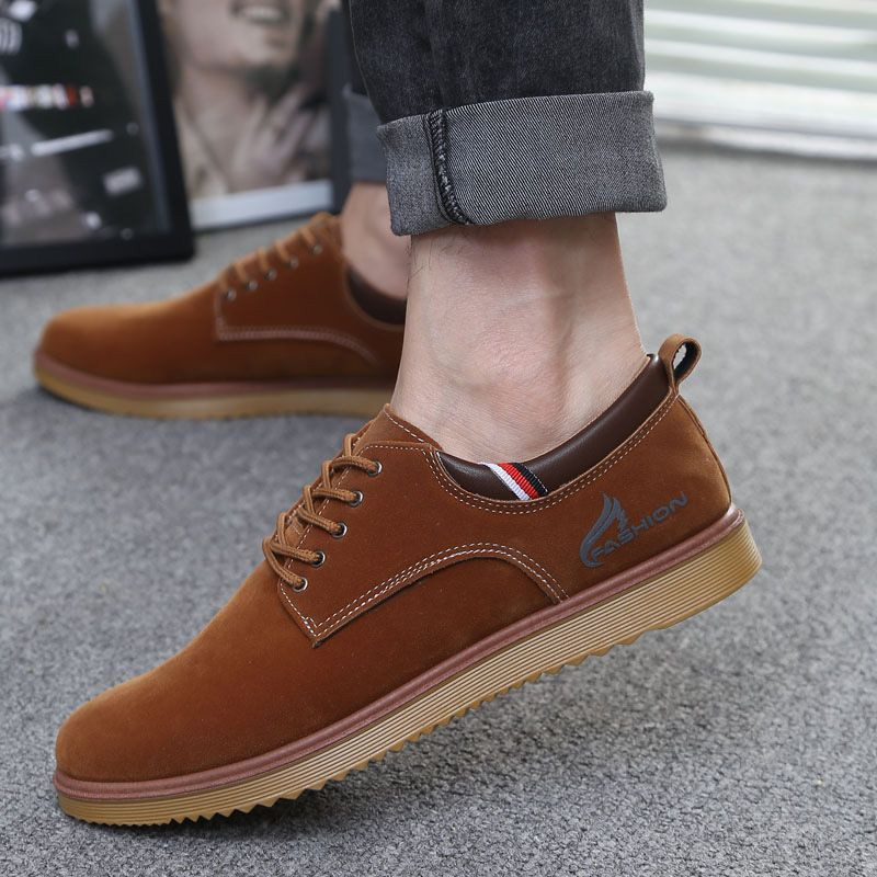 Men's Suede leather Shoes Oxfords Suede Casual Sneakers Fashion ...