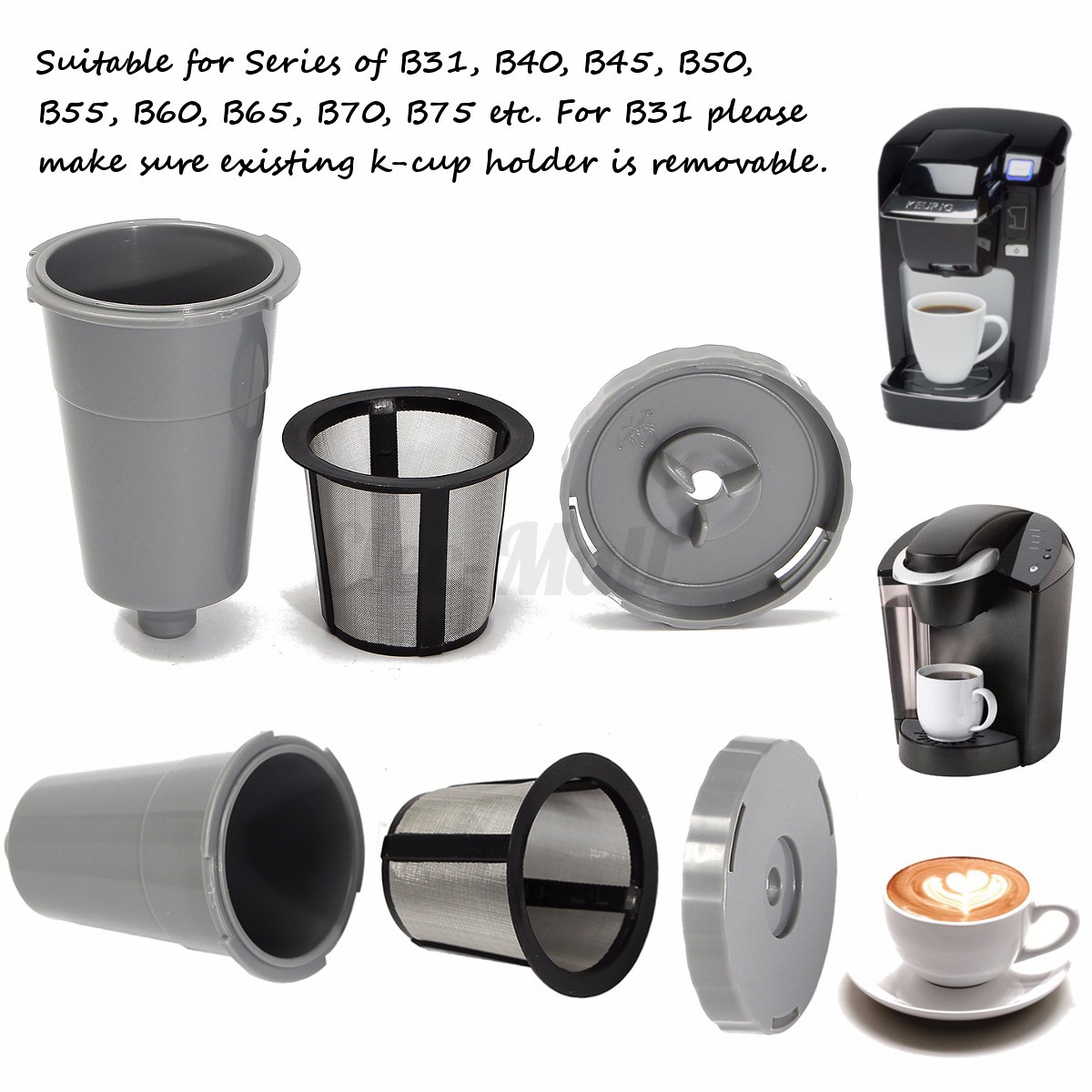 1-8 Pack K-Cup Reusable Coffee Filter Suit Refillable Holder For Keurig Machines eBay