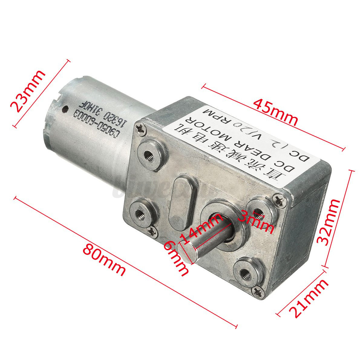 DC 12V 0.6RPM Low Speed High Torque Turbo Worm ed Motor 370 Right Angle !