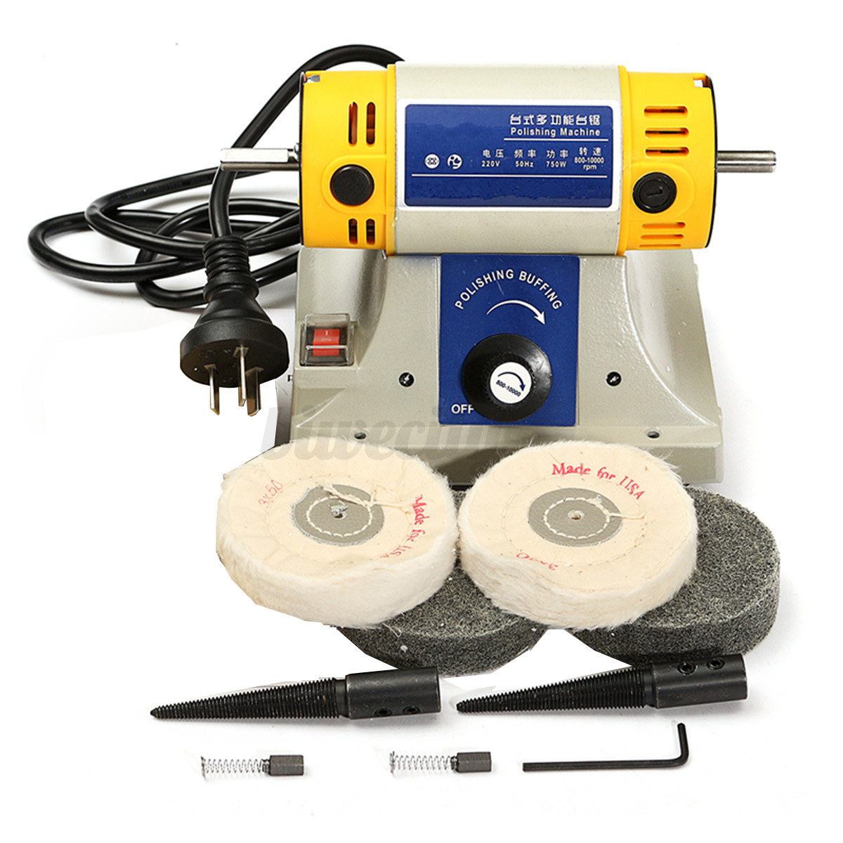 220v Mini Polishing Machine For Dental Jewelry Motor Lathe Bench