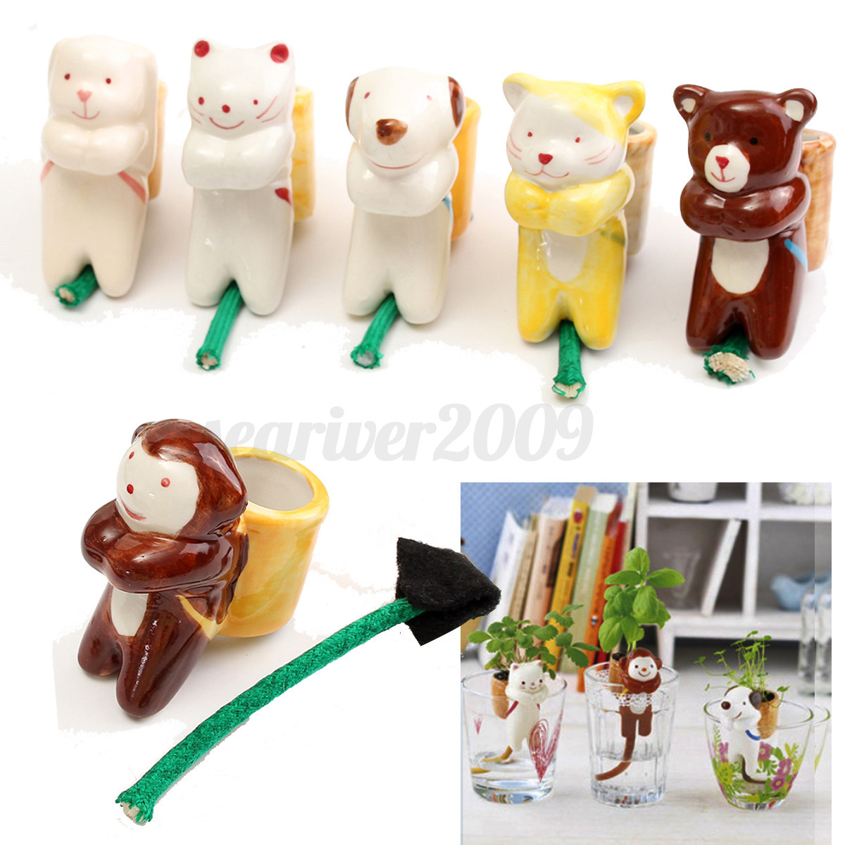 Cute Ceramic Animal Planter Plant Pot Drinking Tail Self Watering with Awesome cute home decor ebay you should have