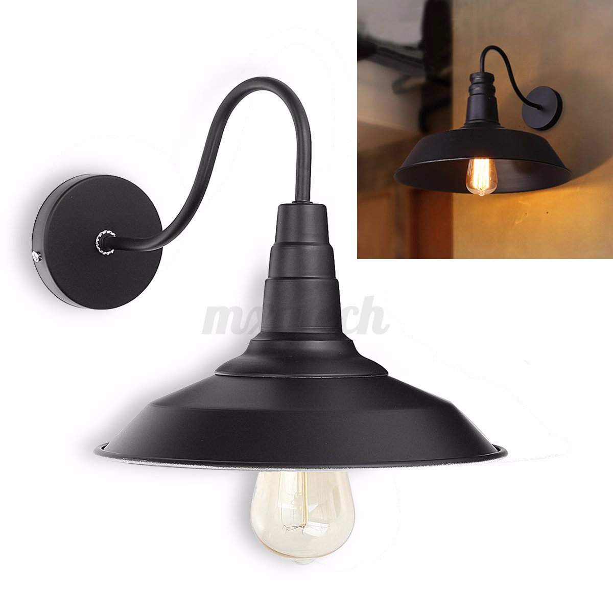 Vintage Wall Sconce Metal Retro Wall-mounted Light Kitchen Bar Loft Garden Lamp eBay