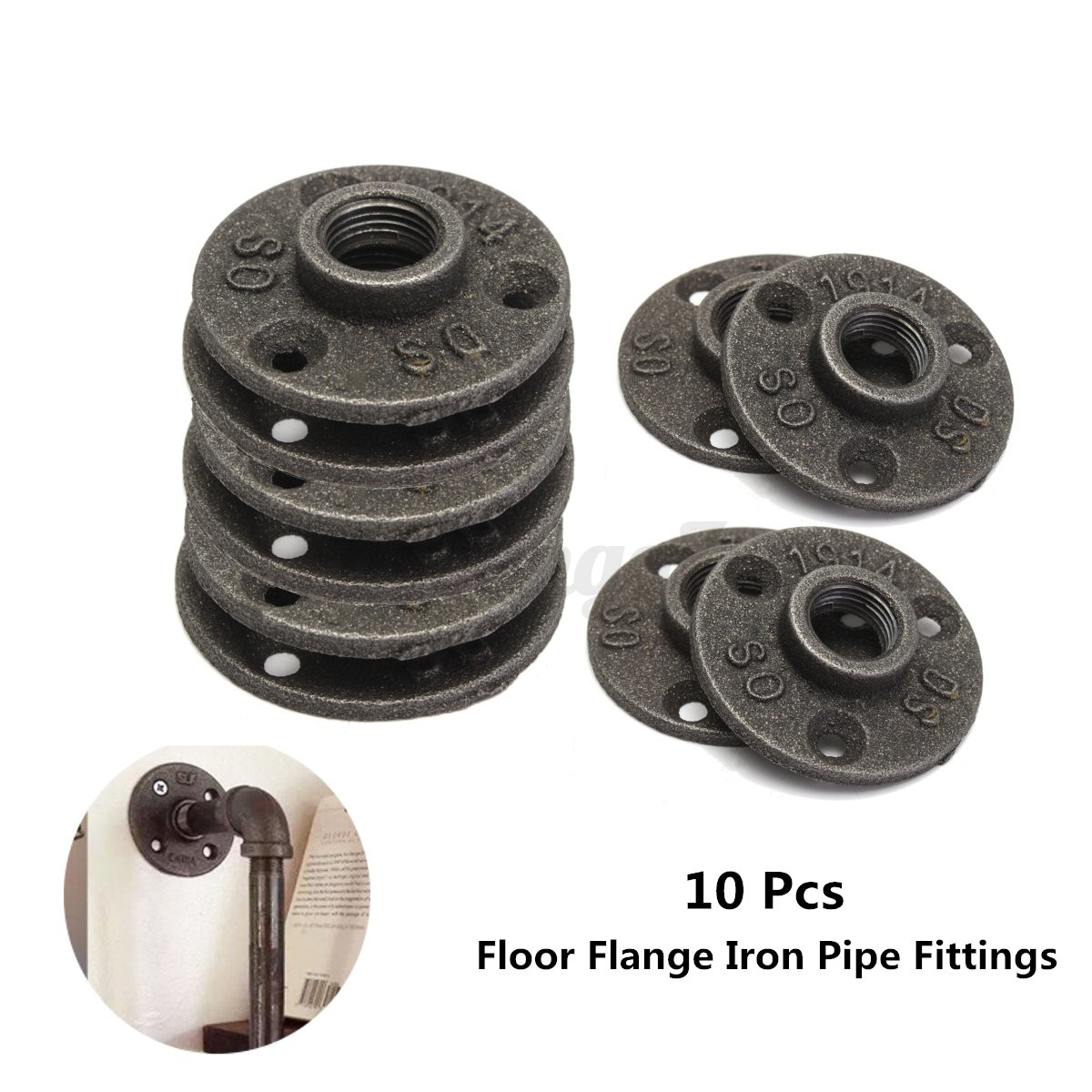 Black malleable cast iron pipe fittings floor