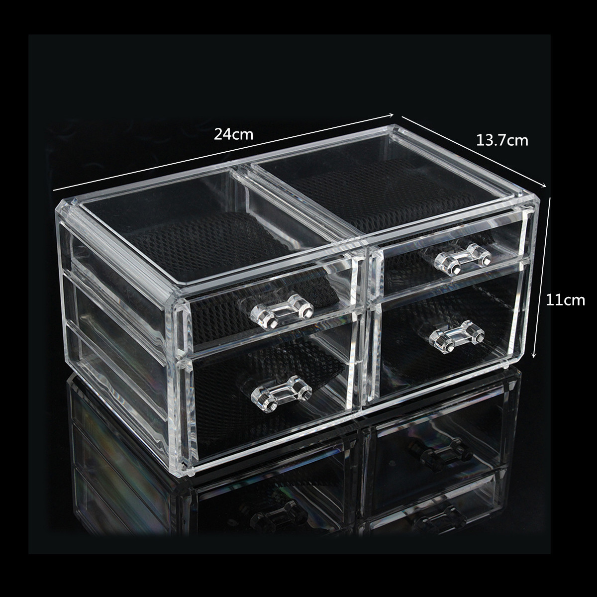 Clear Acrylic Makeup Cosmetic Organizer Case Jewelry