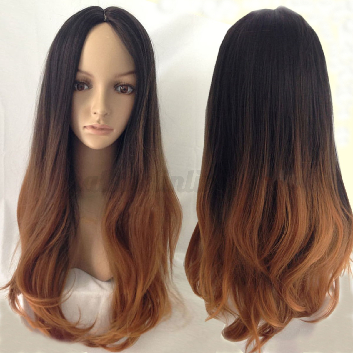 Full Women Lady Curly Wavy Straight Hair Heat Resistant Cosplay