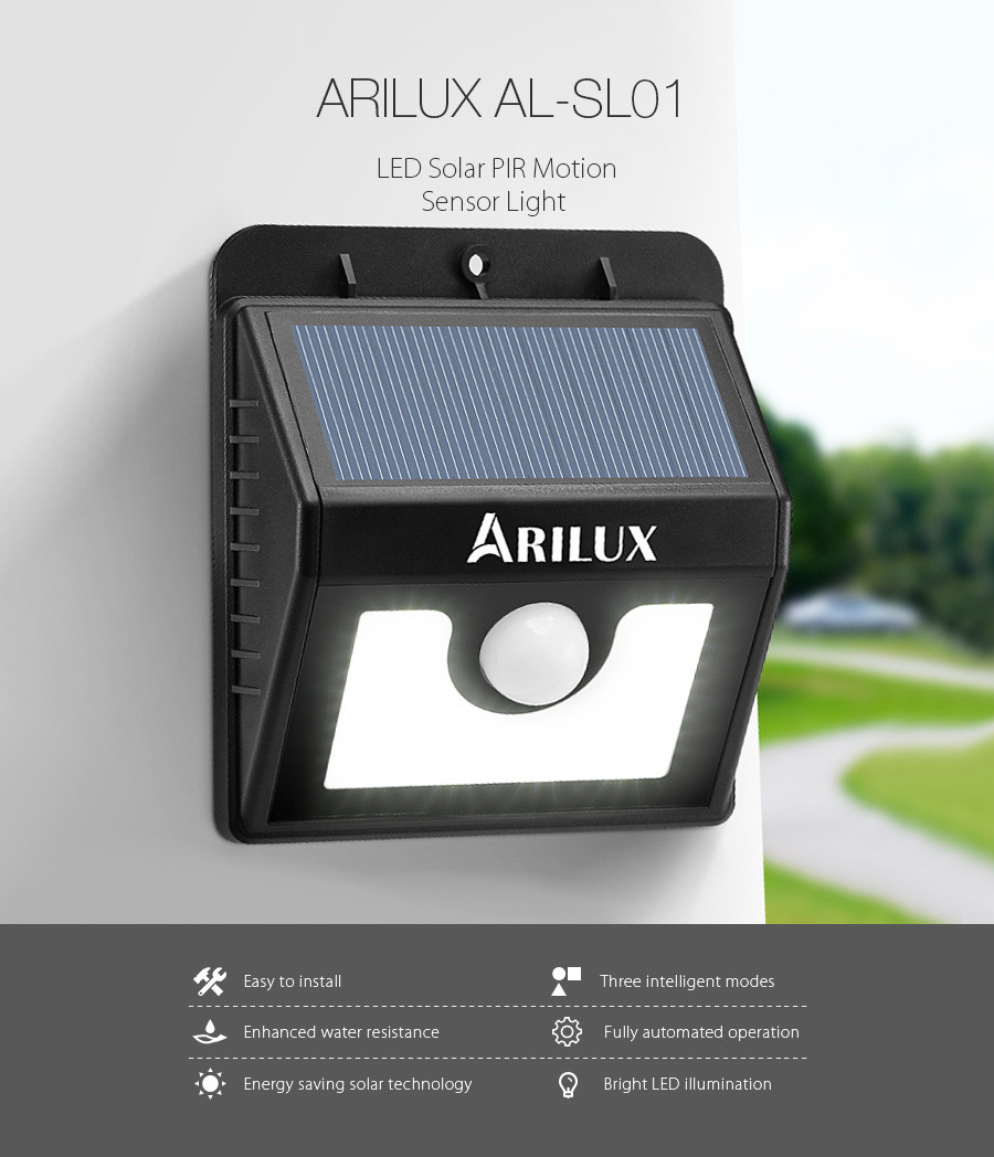 Arilux Led Solar Power Pir Motion Sensor Outdoor Garden Security Picture 7 Of