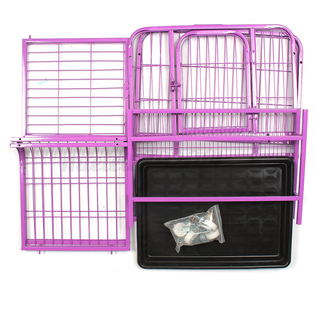 Heavyduty Folding Strong Steel Pet Dog Puppy Cage Crate Carrier - Detail Image heavyduty folding strong steel pet dog puppy cage crate carrier - detail image
