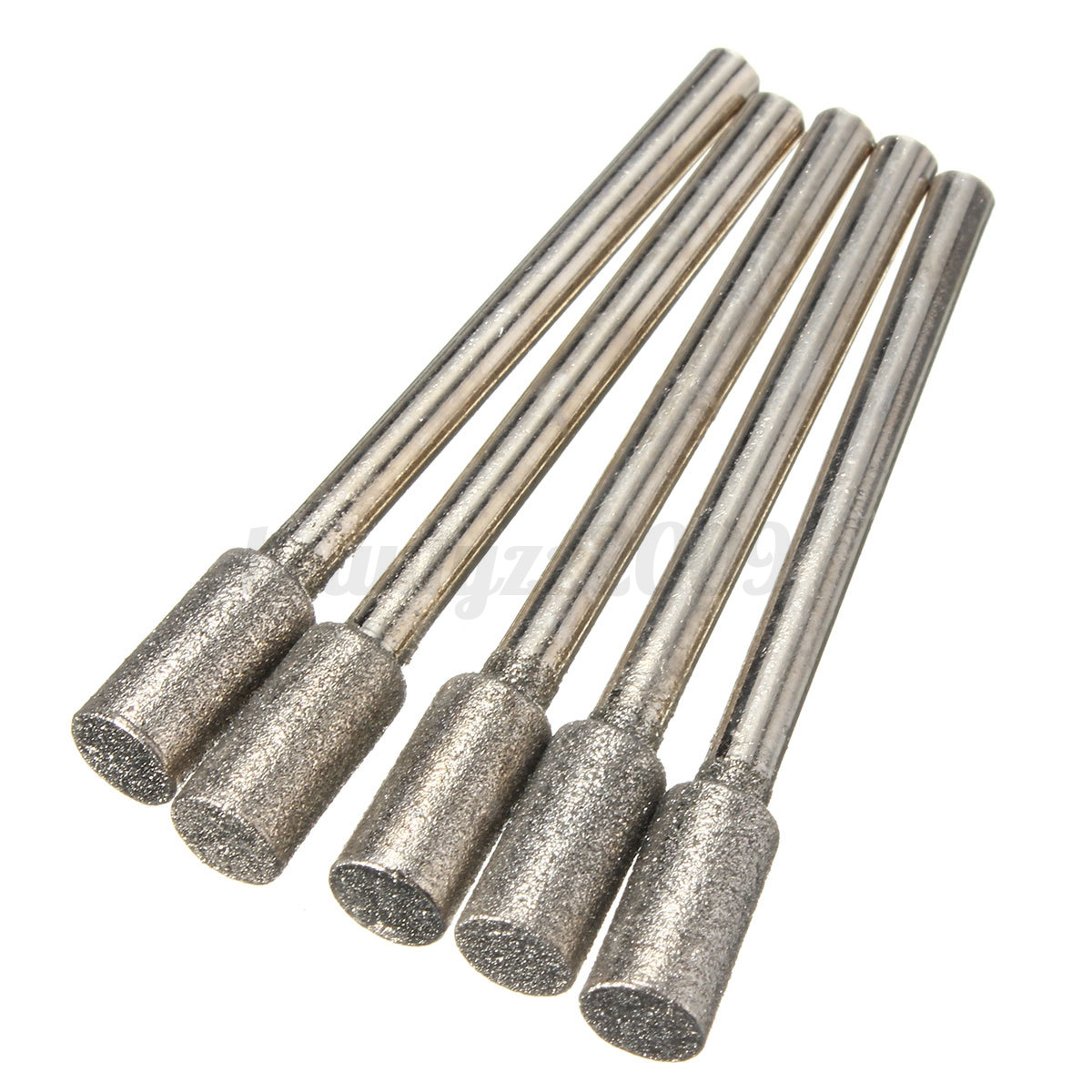 5x 5mm Diamond Burr Grinding Stone Drill Bit Grinding Dia For Rotary
