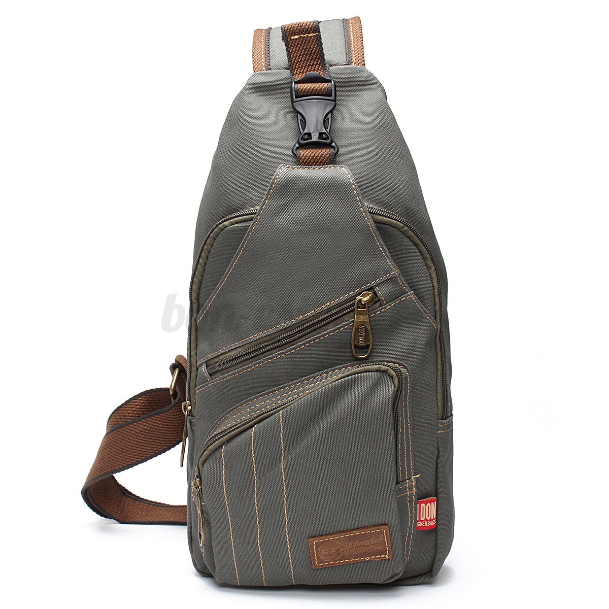 Men Canvas Travel Hiking Crossbody Messenger Shoulder Chest Bag Sling 