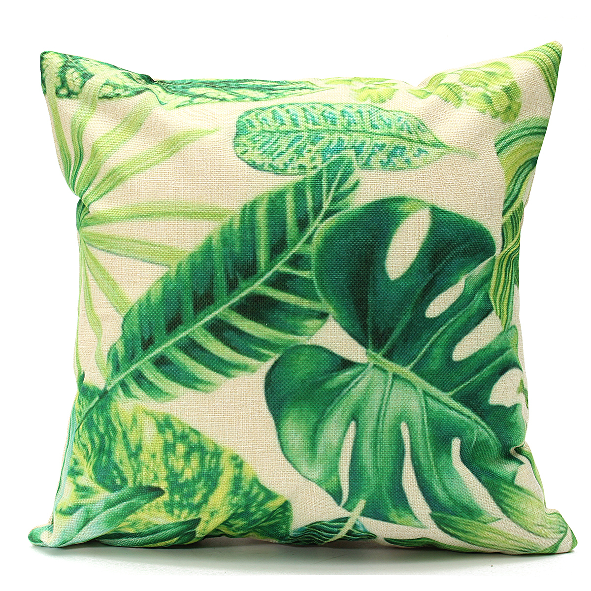 Green Leaf Cotton Linen Cushion Cover Throw Pillow Case Sofa Home Decoration 18