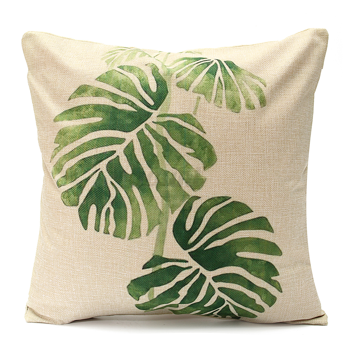 Green Leaf Cotton Linen Cushion Cover Throw Pillow Case Sofa Home Decoration 18