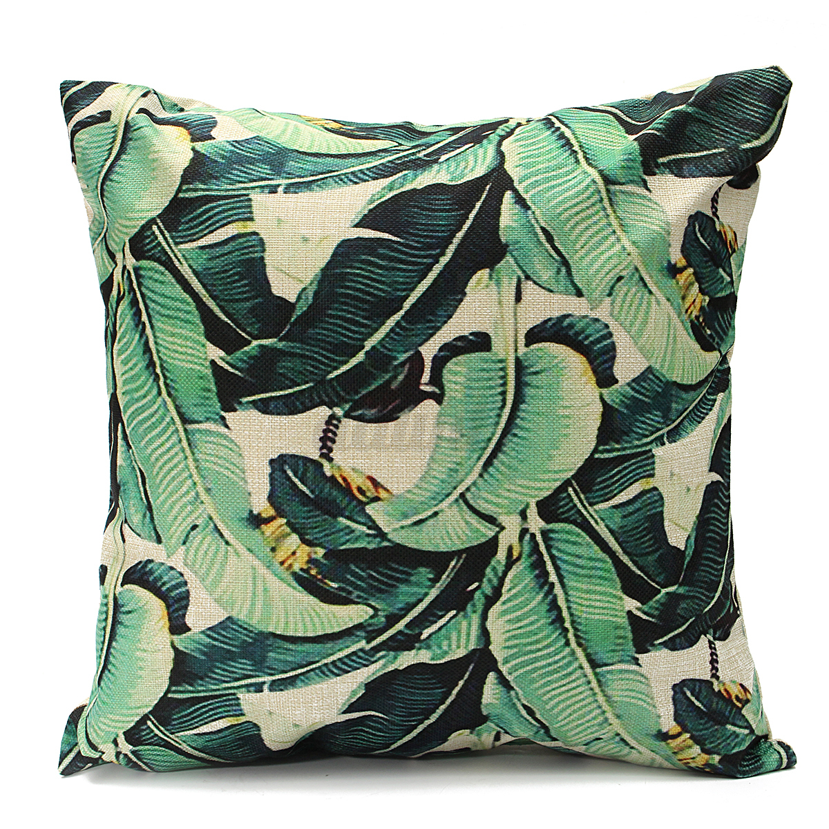 Green Leaf Cotton Linen Cushion Cover Throw Pillow Case Sofa Home Decoration 18
