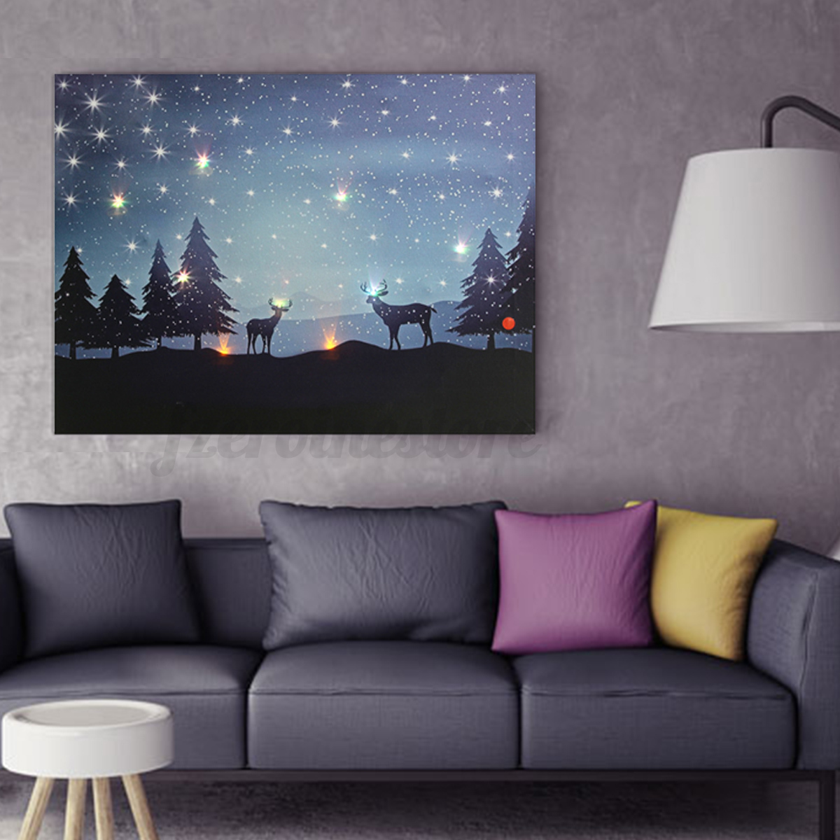 led light up christmas reindeer canvas print picture wall led light up christmas reindeer canvas print picture wall