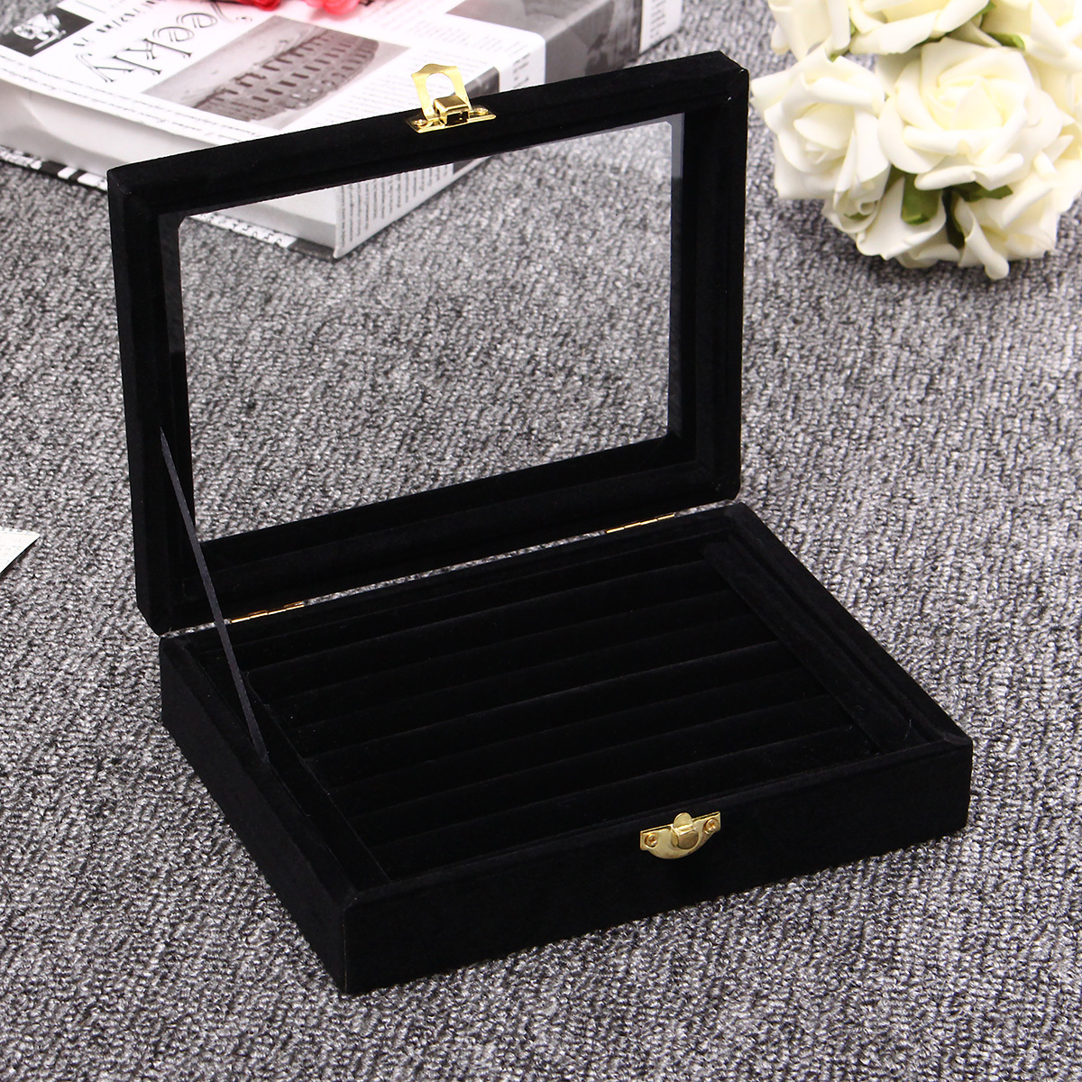 Fashion Jewelry Ring Display Organizer Box Tray Holder