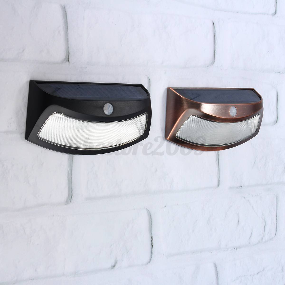 Waterproof LED Solar Step PIR Sensor Wall Light Garden Outdoor Lamp Warm White eBay