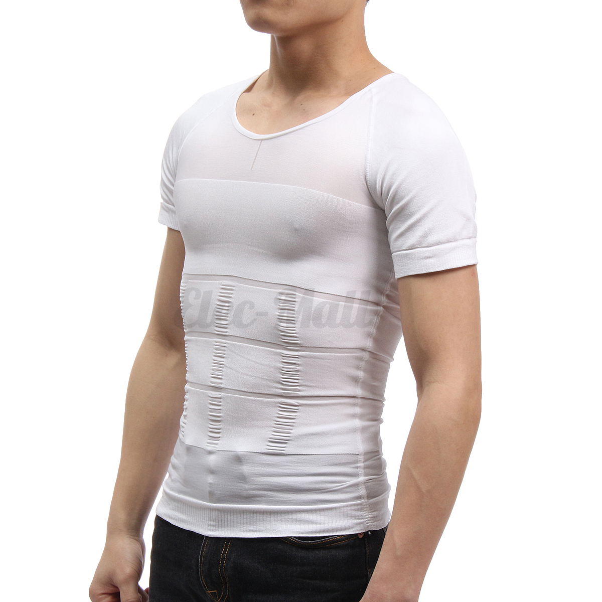 M/L/XL/2XL Mens Slimming Tummy Belly Compression Body Shaper T-Shirt ...